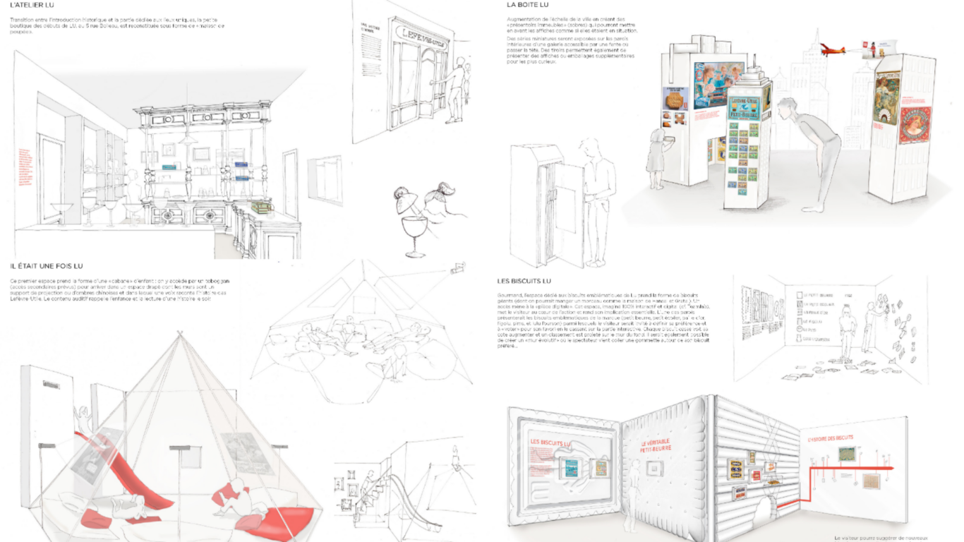 Scénographie d'un espace muséale pour LU