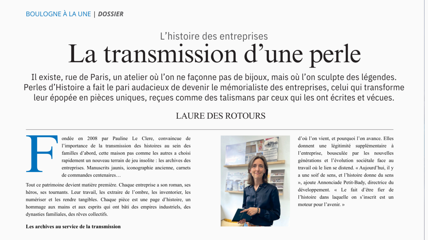 Article de Perles d'Histoire dans Boulogne Magazine