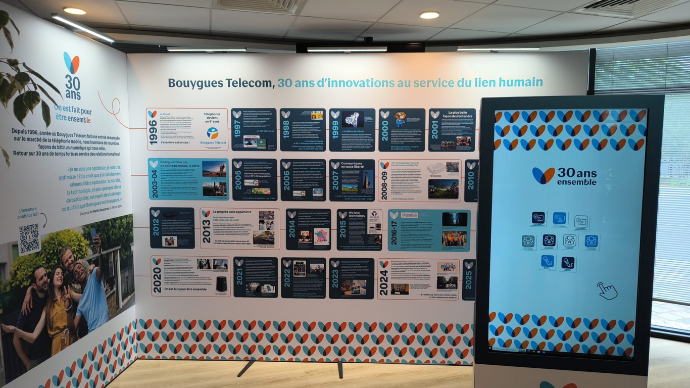Exposition 30 ans de Bouygues Telecom en itinérance sur le site de Tours